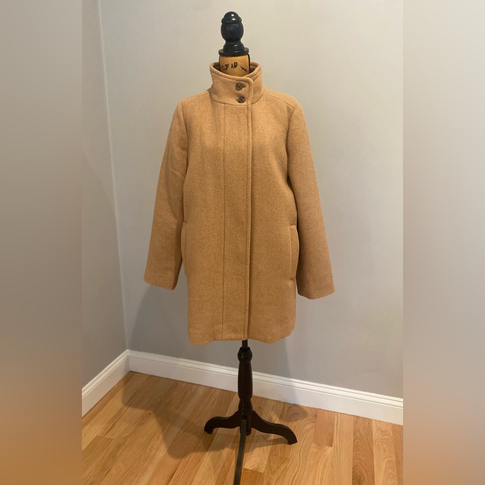 J CREW City Coat, Mid Length, Tan